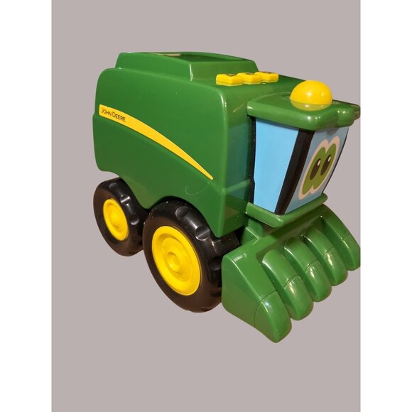 John Deere Green & Yellow Toy Combine Harvester With Rolling Wheels - Picture 5 of 11